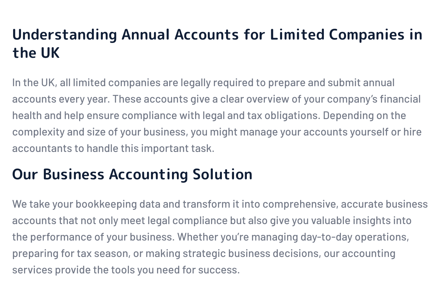 Annual Accounts Services